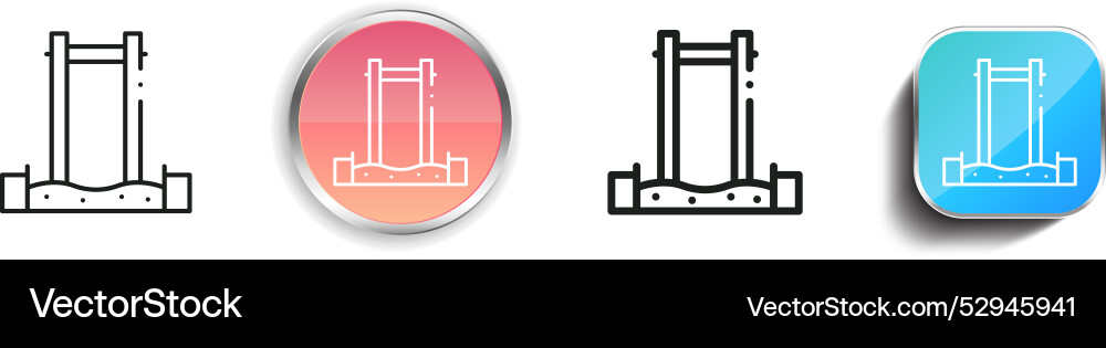 Chin up bar icon thin linear regular and button Chin up bar icon thin linear regular and button vector image