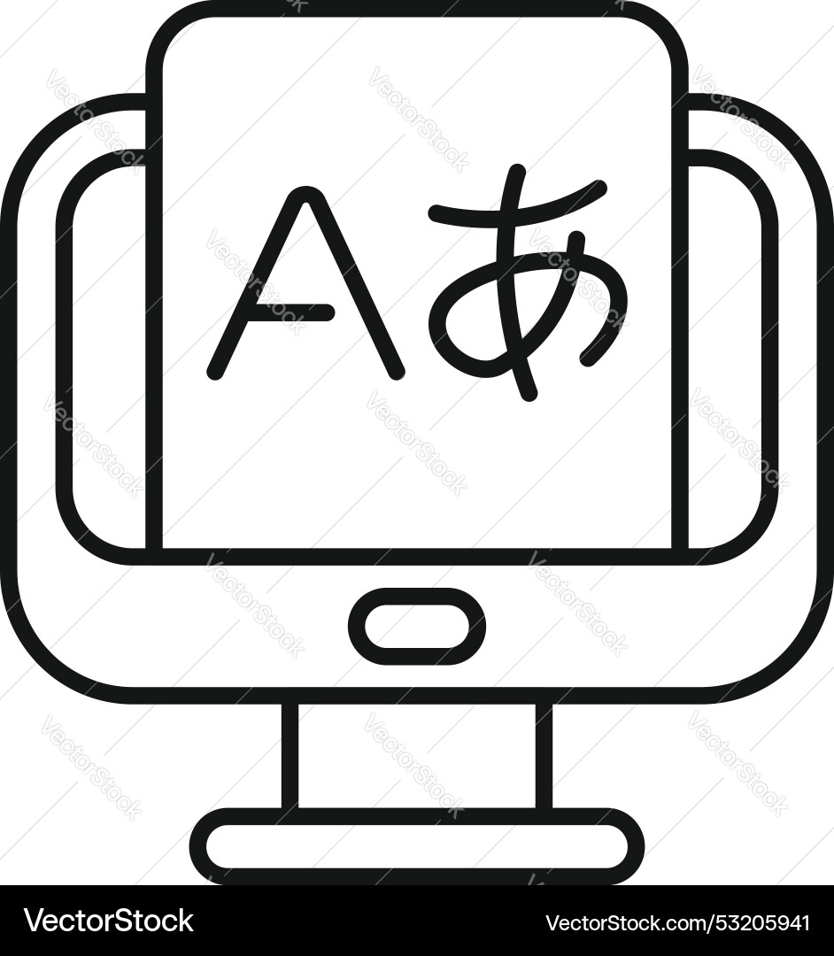 Computer screen displaying foreign language Computer screen displaying foreign language vector image