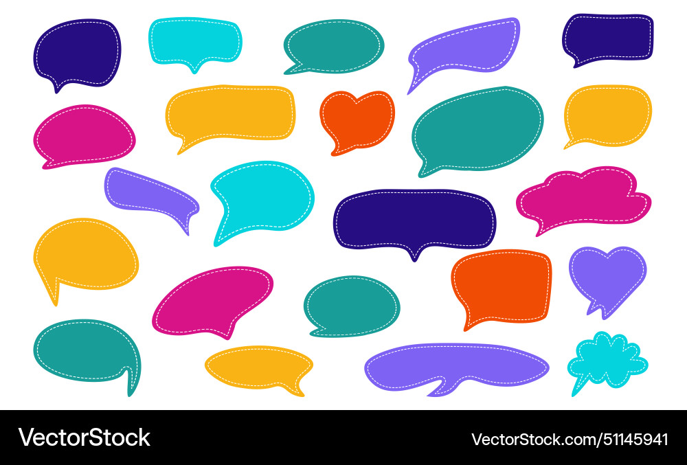 Set of speak bubble chatting box message Set of speak bubble chatting box message vector image