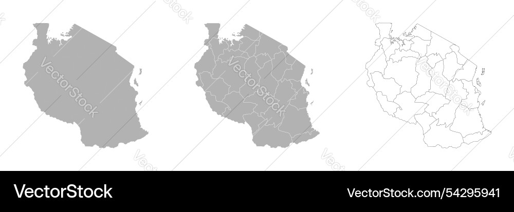 Set of tanzania maps with main map and regional Vector Image