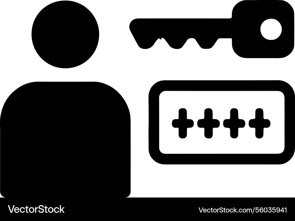 User access with key and password User access with key and password Vector Image