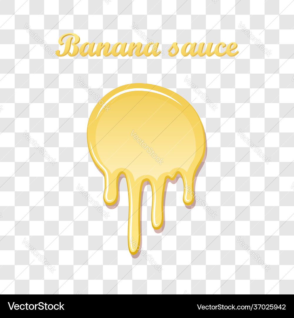 Banana sauce drip 3d sweet milk cream splash Banana sauce drip 3d sweet milk cream splash vector image