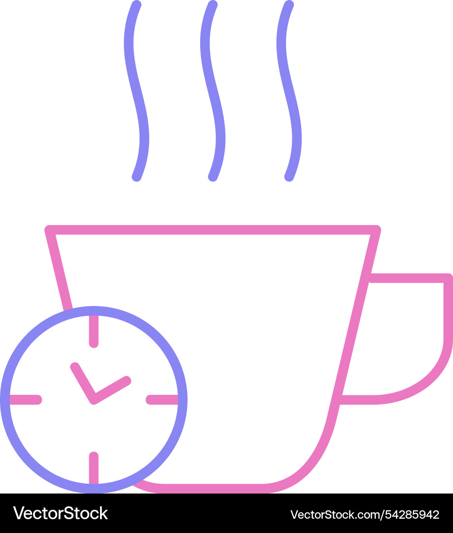 Break time line two colour icon Vector Image