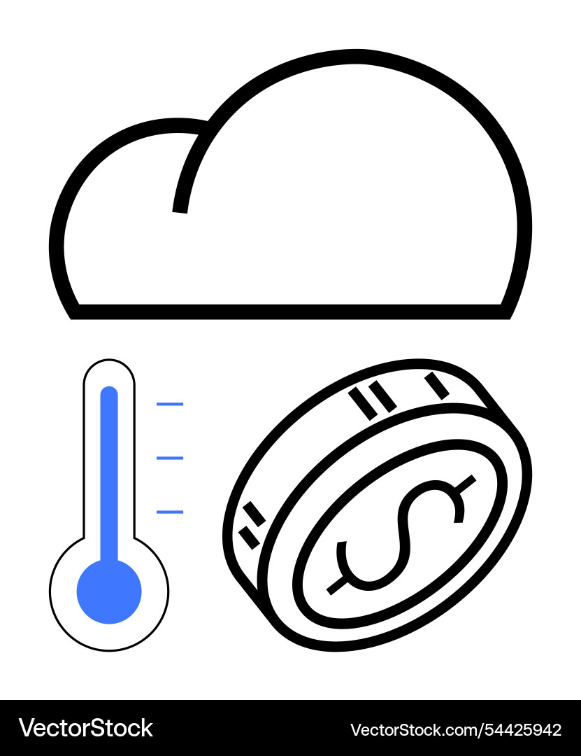 Cloud computing temperature control Cloud computing temperature control vector image