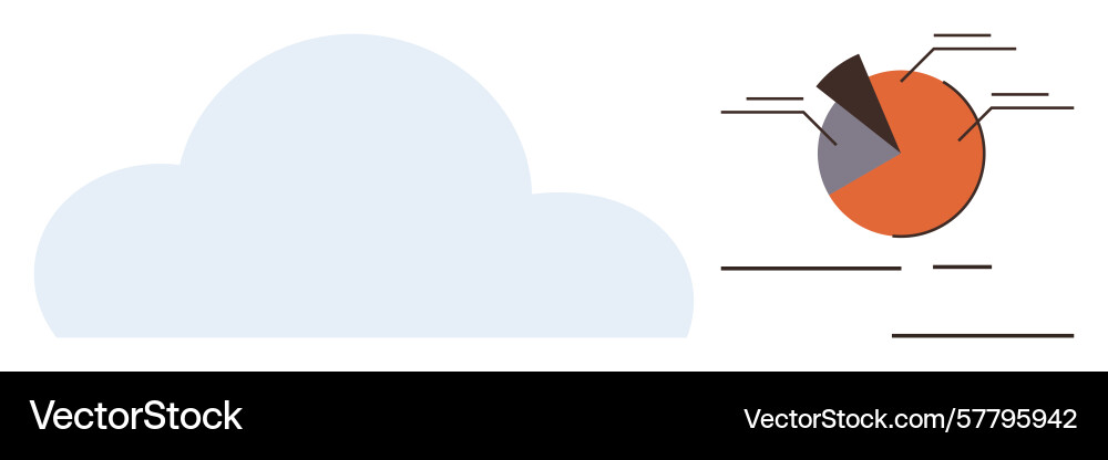 Cloud storage with data visualization pie chart Cloud storage with data visualization pie chart vector image
