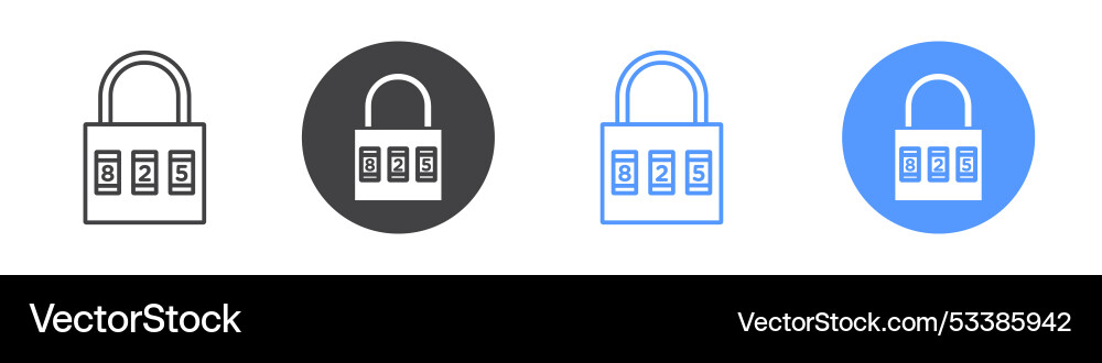 Code lock icon flat line symbol set Code lock icon flat line symbol set vector image