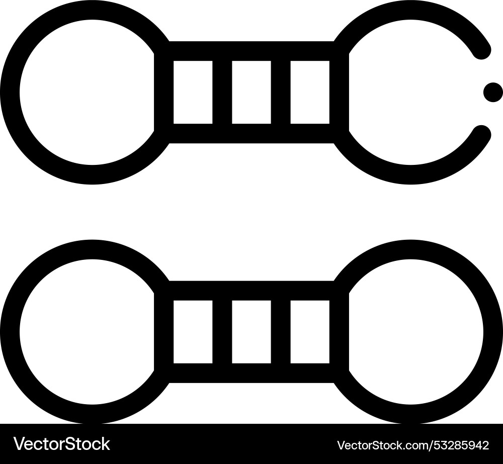 Dumbbell icon thin linear style design isolated Dumbbell icon thin linear style design isolated vector image