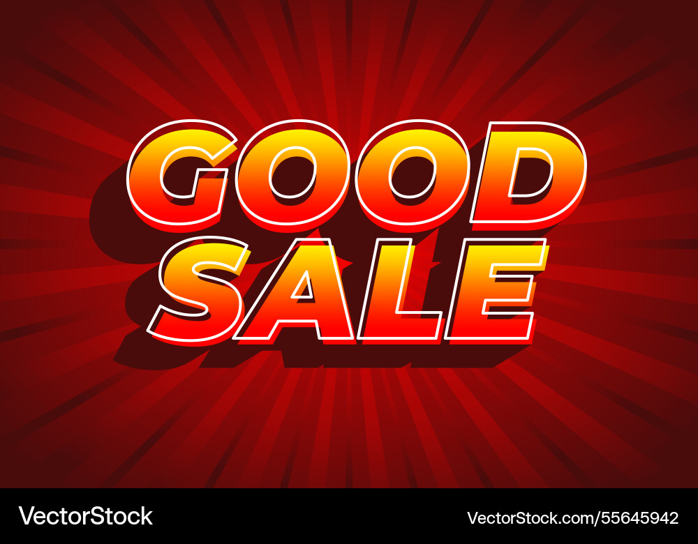 Good sale text effect in bold font for print Good sale text effect in bold font for print vector image