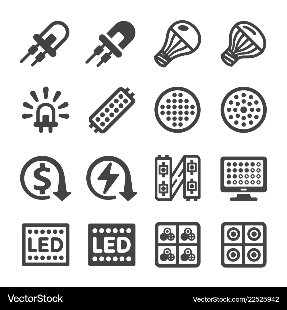 Led icon Led icon vector image