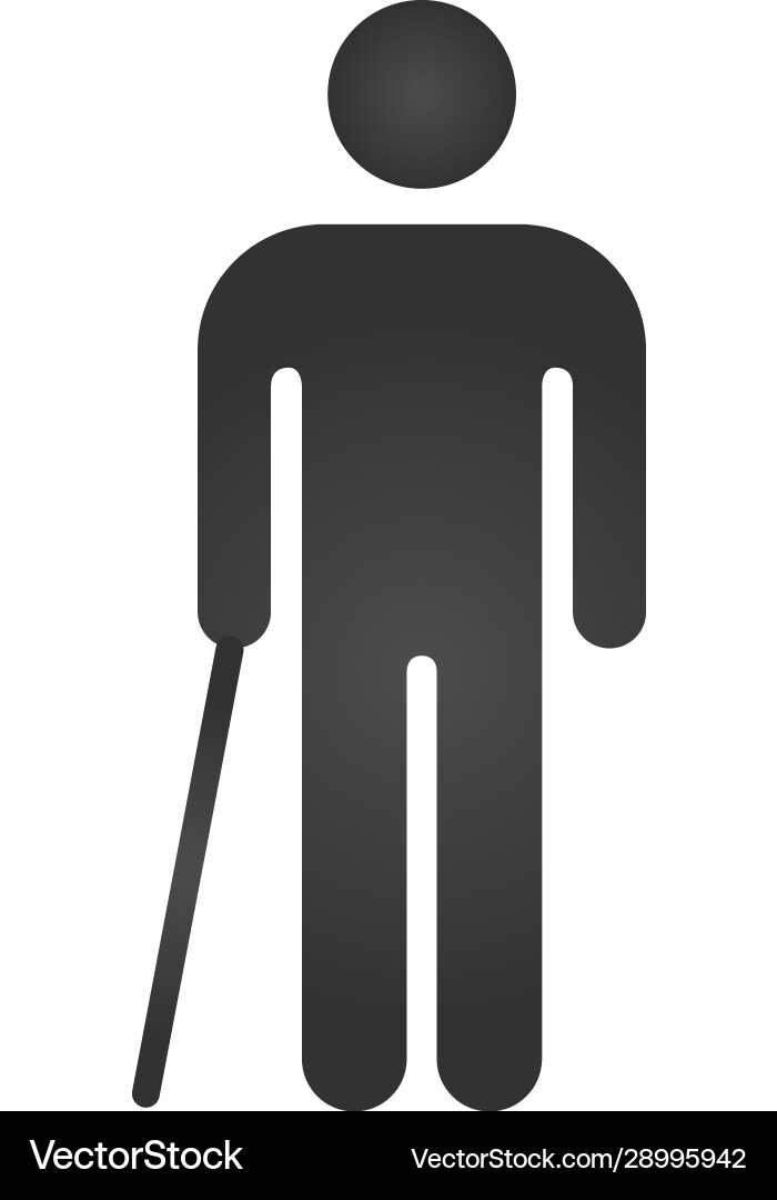 Man walking with cane line icon for web mobile Vector Image