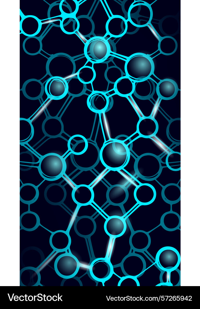 Molecular structure connection network linked vector image