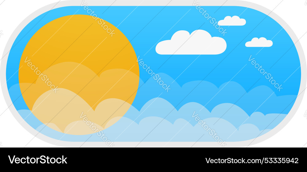 On off switch button with sun and clouds showing On off switch button with sun and clouds showing Vector Image