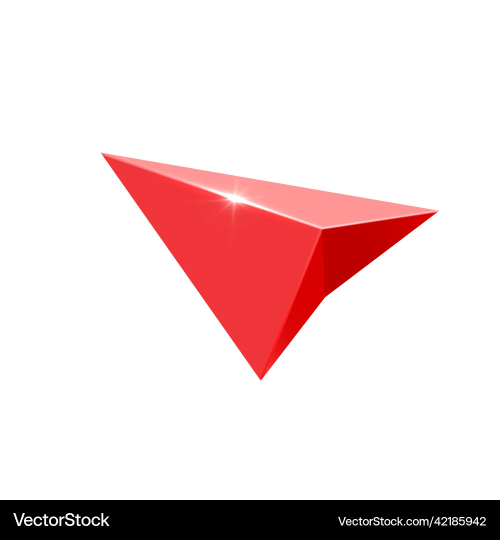Red glossy navigation arrow gps pointer Red glossy navigation arrow gps pointer vector image