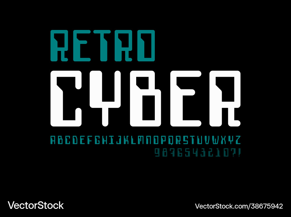 Retro Computer Font - 80s Style vector image