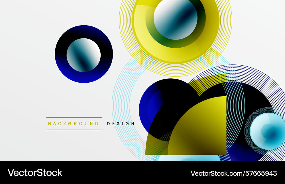 Abstract geometric shapes circles lines create Vector Image