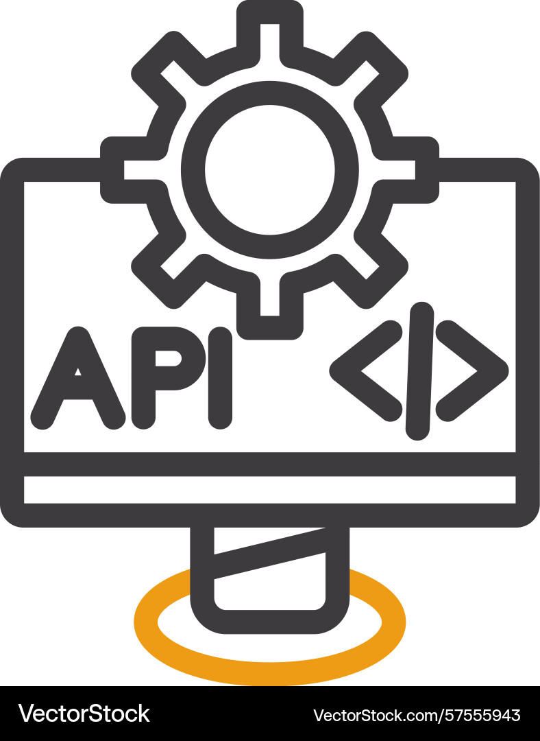 Api two color icon Vector Image