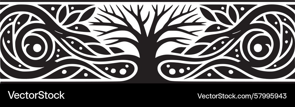 Elegant Tree Border Vector Image