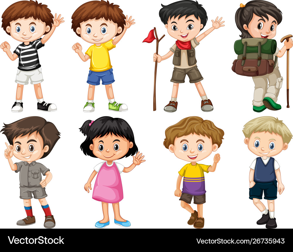 Happy Children Playing Outdoors Vector Image
