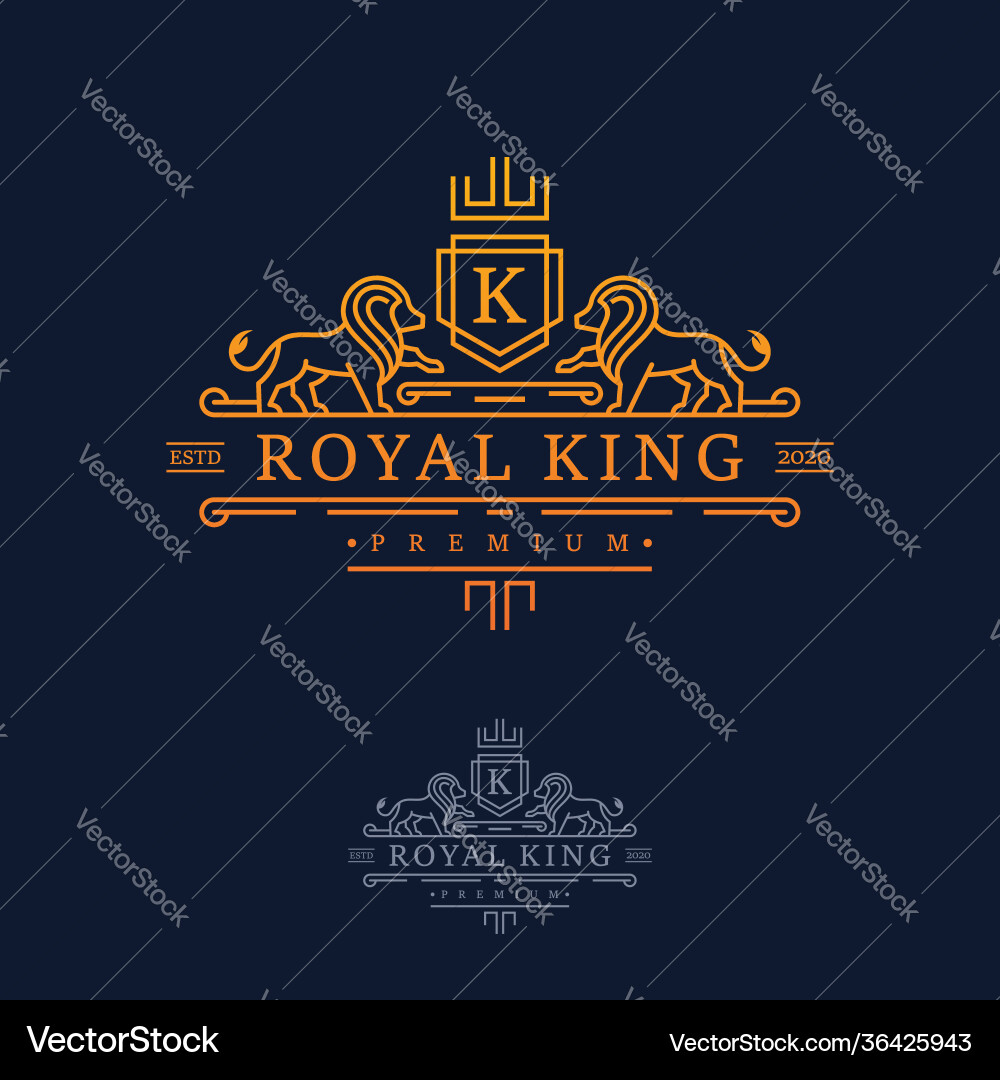 Royal Lion Crest Logo Inspiration Vector Image