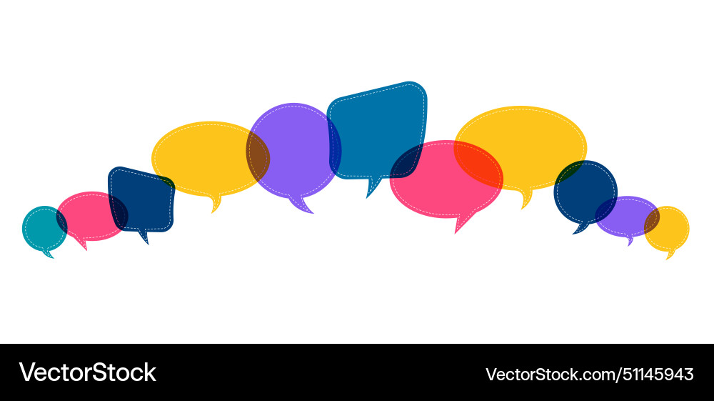 Set of speech bubble text chatting box message Set of speech bubble text chatting box message vector image