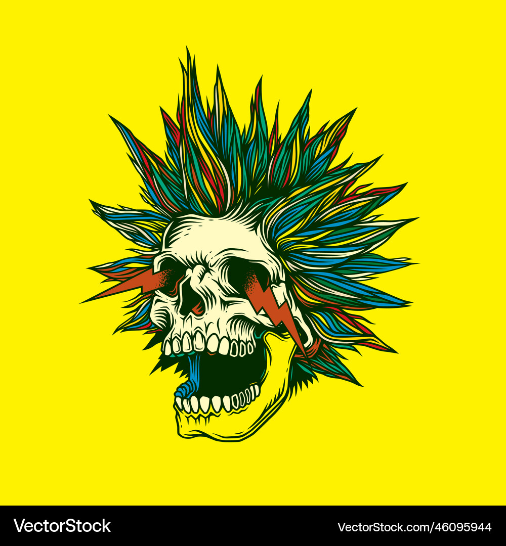 A crazy skull (46095944) – Royalty-Free Vector | VectorStock