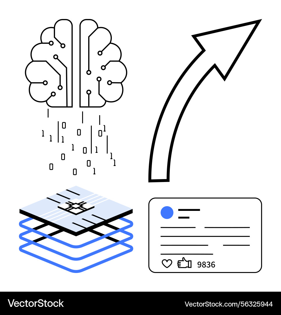 AI Neural Network Data vector image