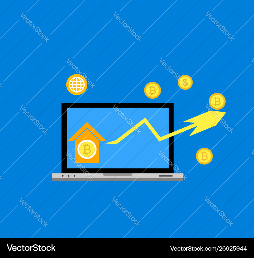Blockchain scheme mining crypto currency server Vector Image