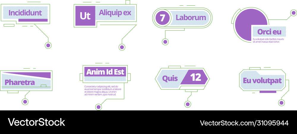 Callout digital set information text for diagrams Callout digital set information text for diagrams vector image