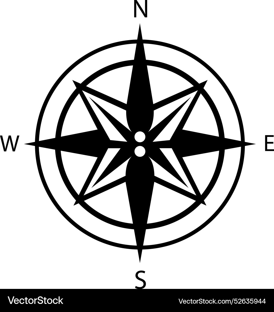 Compass navigation design directional indicator vector image