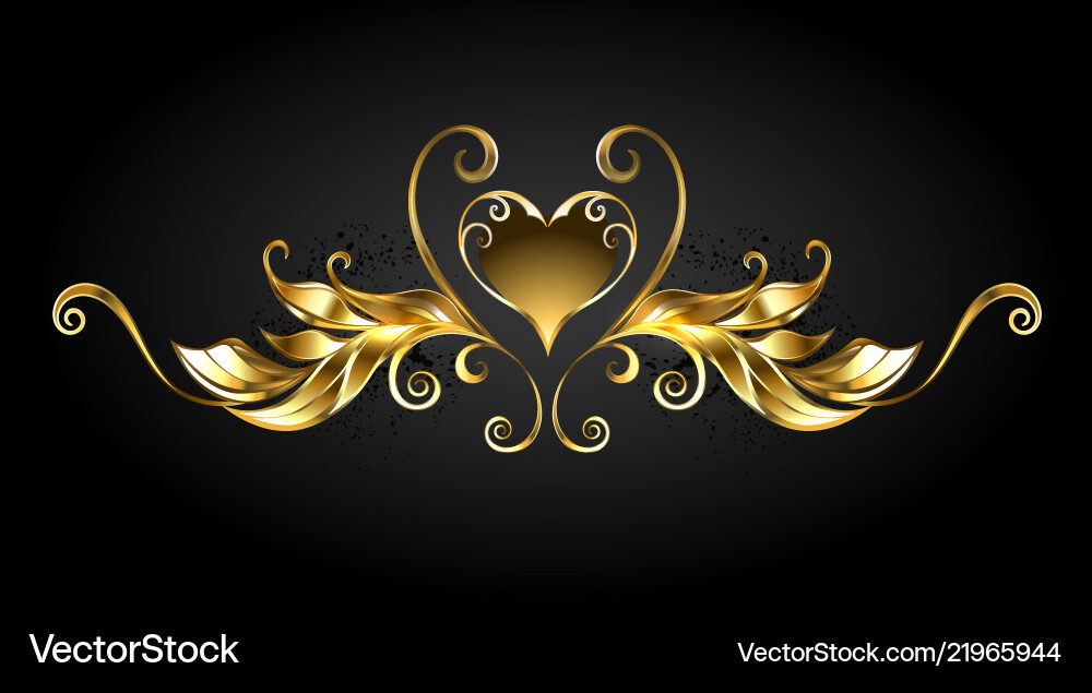 Gold frame scroll with heart