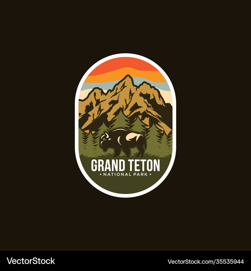 Grand Teton National Park Logo Vector Image