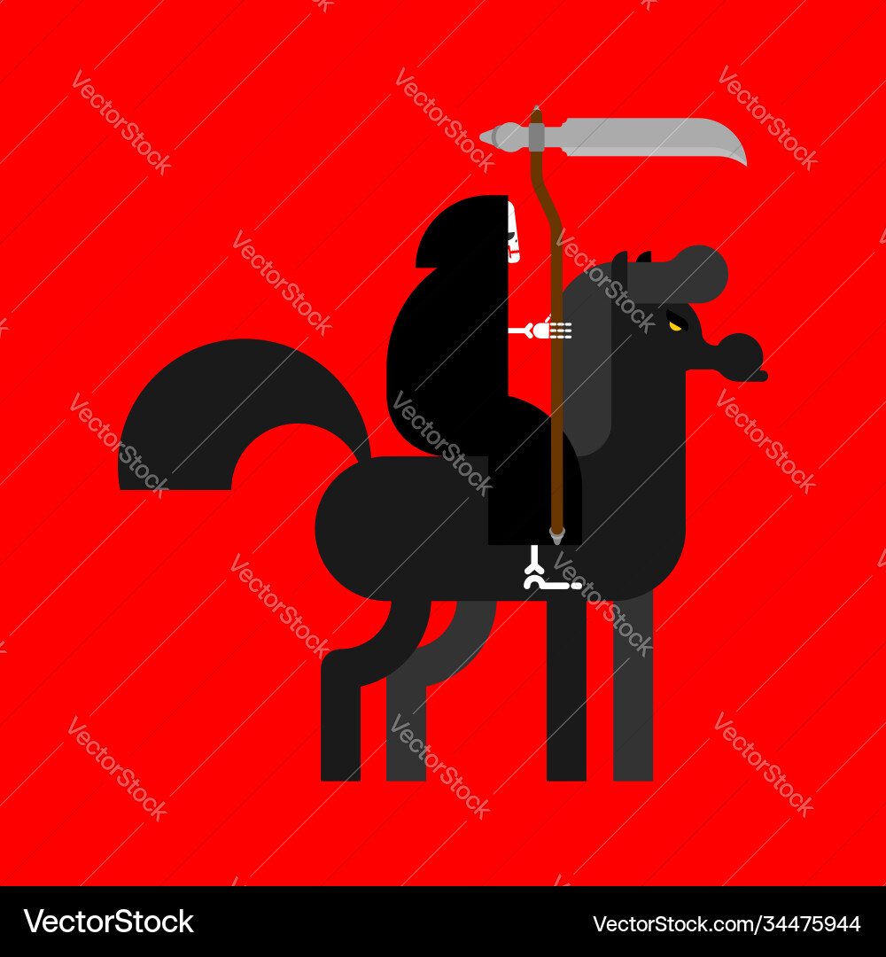 Grim reaper on horse afterlife Grim reaper on horse afterlife vector image