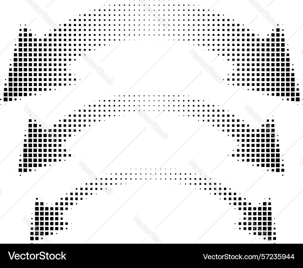 Square halftone double arrows set in different Vector Image