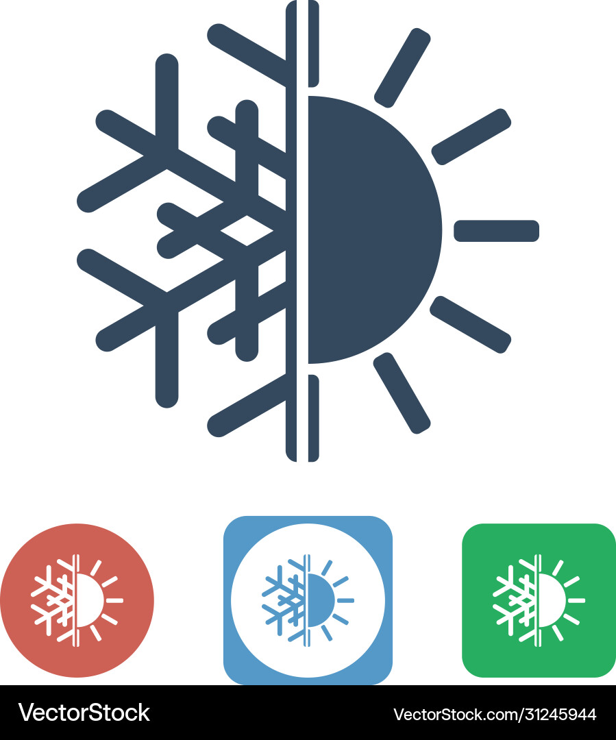 Sun and snowflake different balance concept Sun and snowflake different balance concept vector image