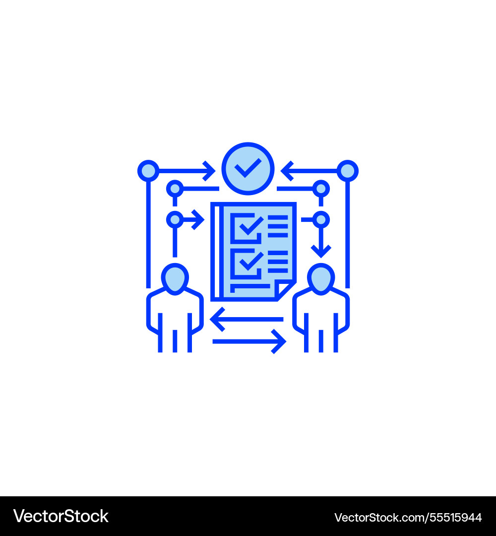 Task delegation filled line icon linear style Task delegation filled line icon linear style vector image