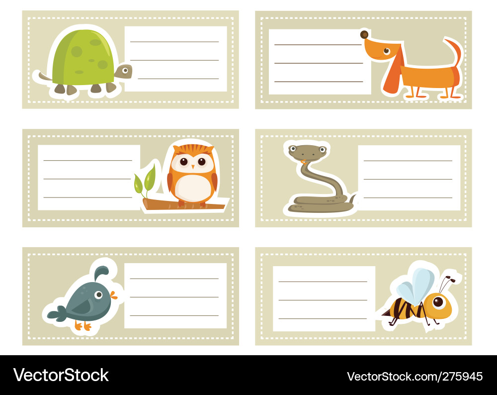Animal Labels & Cards Vector Image