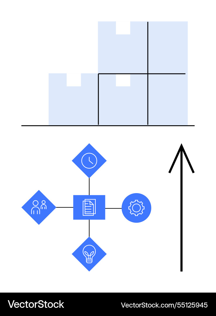 Business growth chart with process infographic Vector Image