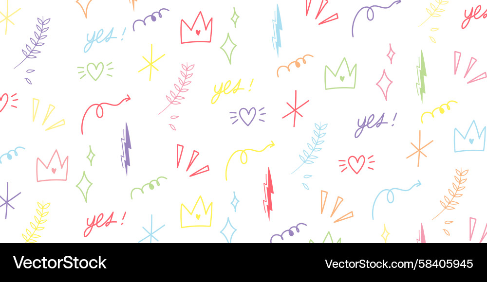 Colorful Abstract Elements Pattern Vector Image