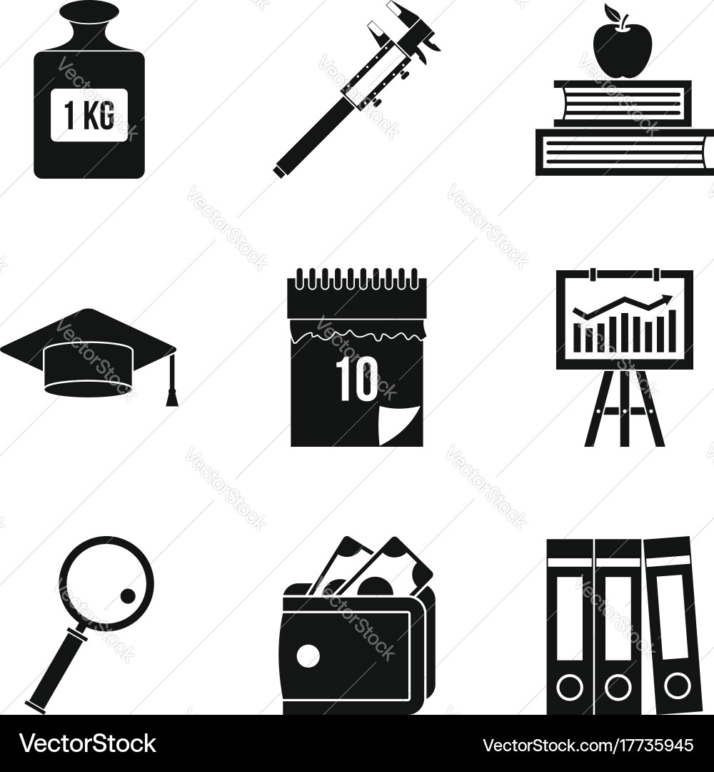 Computer calculator icons set simple style vector image