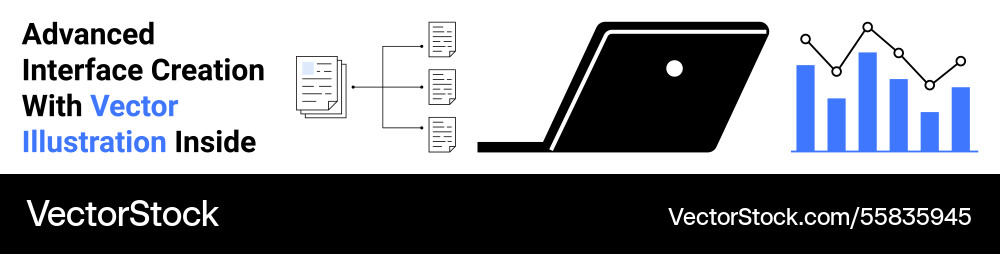 Digital interface design process with data flow Digital interface design process with data flow vector image