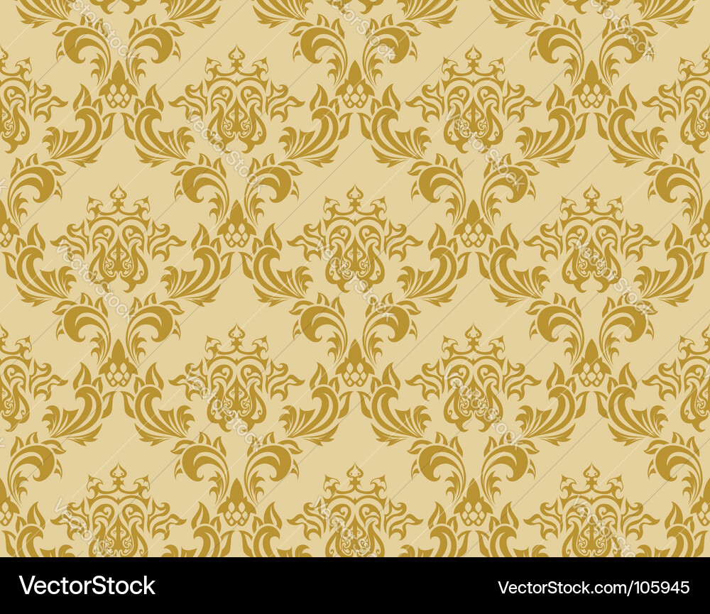 Elegante Gold Damask Muster Vektorbild