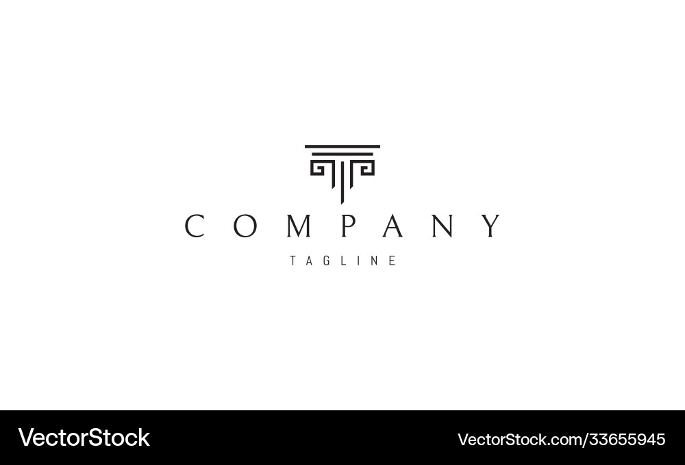 Greek Column Logo Vector Image