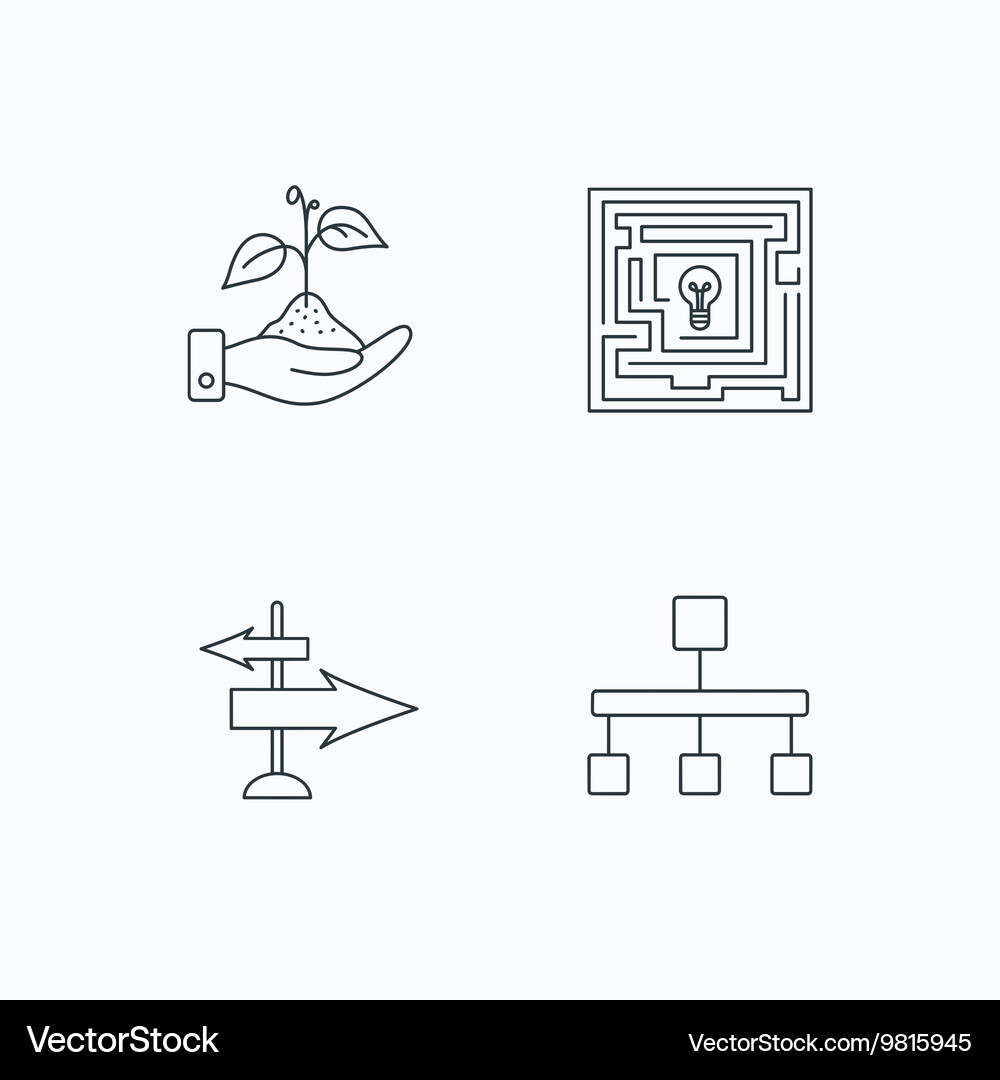 Hierarchy save nature and direction arrow icon Vector Image