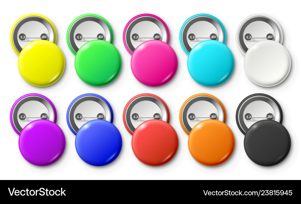 Round Badge Buttons - Collection vector image