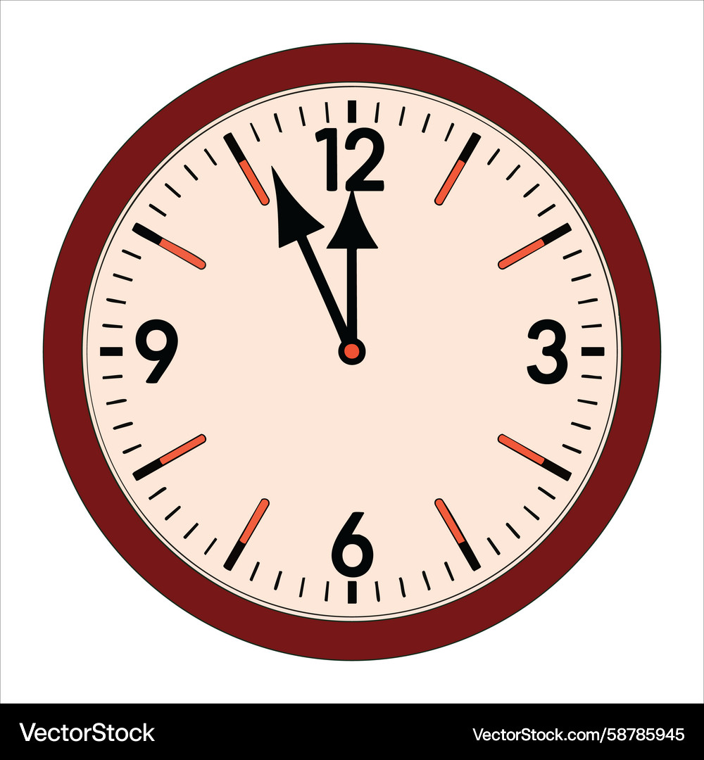 Round clock isolated object on a white background Round clock isolated object on a white background Vector Image