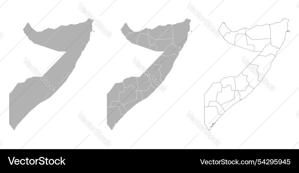 Set of somalia maps with main map and regional Vector Image