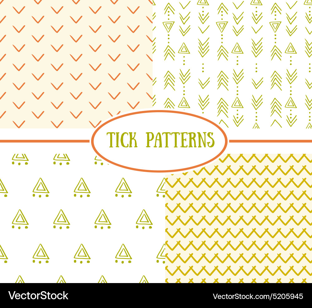 Set of tick seamless ethnic pattern it can be used vector image