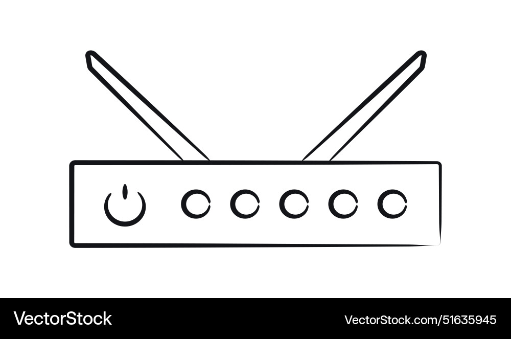 Sketch of router power button modem pencil Sketch of router power button modem pencil Vector Image