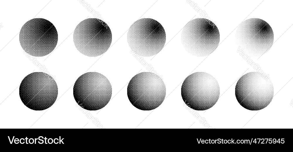 Spheres with different density of bitmap dither Spheres with different density of bitmap dither vector image
