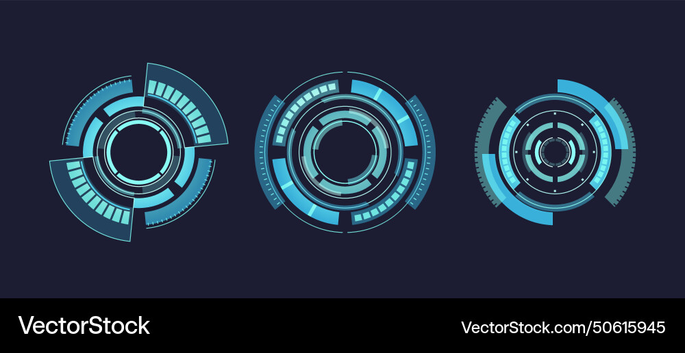 Techno hi-tech circles futuristic screen interface Techno hi-tech circles futuristic screen interface vector image